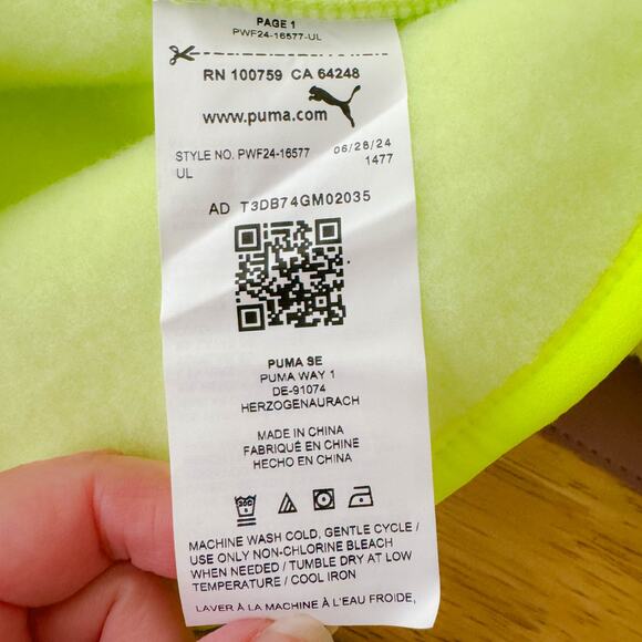 Puma Sherpa Fleece Jacket w/ Woven Pocket Neon Yellow Green Winter Active XL NWT - Picture 8 of 10